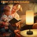 Cordless LED Table Lamp, 5000mAh Battery Operated, Portable Small Cordless Light Rechargeable, Touch Dimmable Wireless Lighting, Bedside Night Lamp Desk Lights for Bedroom/Bars/Offices(Black)