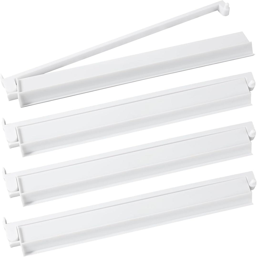 4Pcs Mahjong All-in-One Racks with Pushers, Acrylic American Majiang Tile Holder, Modern Mah Jong Game Rack with Built-in Pushers, Easy Portable American Mahjong Accessories and Gifts(White), 18 Inches