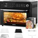 Aeitto 32-Quart PRO Large Air Fryer Oven| Toaster Oven Combo | with Rotisserie, Dehydrator and Full Accessories | 19-In-1 Digital Airfryer | Fit 13" Pizza, 9pcs Toast, 1800w, Black