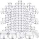SATINIOR 100 Pcs Plastic Jars with Lids Small Containers Lids Wide Mouth Small Plastic Containers for Lotion Cream Rhinestones Body Butters Travel Storage(1 oz,Clear)
