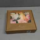 Ling's moment Fake Flowers Box, Faux Artificial Greenery Stems Foam Roses Silk Peonies Orchid Poppy Fabic Flower for Centerpieces Bouquet Wedding Vase Floral Decorations, Coral & Ivory, Grand Combo