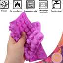Palksky 4PCS Fruit Snack Molds Silicone, Gummy Molds Trays with Dropper for Candy Chocolate Gummies Baking(Cherries Grape Banana Apple Pineapple)