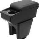 YJYWZH Car Armrest Box for Chevy Chevrolet Aveo 2002-2011 Accessories Center Console Cup Holder Double Layer Storage Space with 3 Charging USB Ports (Black Stitching)