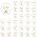 Zhanmai 30 Pcs Acrylic Wedding Table Number 1-30 for Hexagon Table Number Signs 5.5 x 5 Inch Clear Place Cards with Stand for Wedding Reception Events Party Restaurant