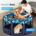 48" Large Pop Up Dog Playpen & Whelping Box for Dogs, Portable Foldable Puppy Playpen with Waterproof Bottom, Pet Tent Exercise Pen for Camping/Indoor, Includes Bowl & Carry Bag, Medium-48 x 48 x 24"