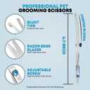 6.5” Curved Pet Grooming Scissors – Professional Dog Hair Cutting Shears with Blue Adjustable Tension Screw & Comfort Grip – Ideal for Face, Ears, Paws & Finishing