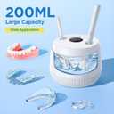 Dental Ultrasonic Retainer Cleaner Machine: 45kHz Dental Cleaning Pod with Digital Timer & 200ML, Cleaning for Dentures, Mouth Guards, Aligners, Night Guards, Braces, Toothbrush Heads & Jewelry, White