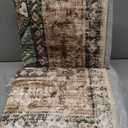 Area Rugs 6'x9' Washable Non-Slip, Floral Vintage Distress Print Pattern Medallion Carpet for Living Room Bedroom Dining Room, Brick Red Rust Red Neutral (Brick/Brown/Green)