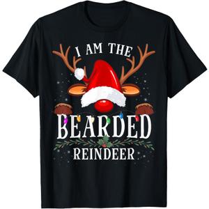 I Am The Bearded Reindeer Christmas Family T-Shirt, XL