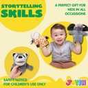 JOYIN 3Pcs Kids Hand Puppet Set with Working Mouth, Toddler Plush Toy Includes Elephant, Giraffe, Lion, Bear, Raccoon and Monkey for Show Theater, Easter Birthday Gifts for Kid