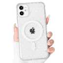NITITOP Compatible with iPhone 11 Case Cute Clear Magnetic Compatible with MagSafe Vintage Polka Dot for Women Girls Men Boys Hard PC Back Shockproof Protective Cover - Little White Dots