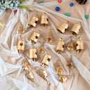Soul Bells, Vintage Cutwork Iron Bells, Bohemian Decor, Indian Bells, Wind Chimes, Meditation, Christmas Bells, Bells for Decoration (Gold, 20)