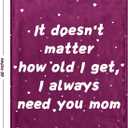 Gifts for Mom - Mom Gifts for Mother's Day Birthday Christmas - Love Mom's Blanket Soft Flannel Throw Blanket 60x50'' (Plum Purple)