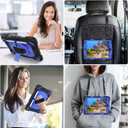 Case for iPad 9th/8th/7th Generation Case 10.2" InchShockproof Hard Cas Cover Compatible with iPad 9th/8th/7th Gen,360 Rotating Stand, Hand Strap, Shoulder Strap, Pencil Holder(Black+Blue)