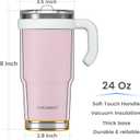 For Iced Coffee & Smoothies Never Drink from a Moldy Lid Again: 24oz Hygienic Tumbler, 100% Leakproof Lid & Removable Foldable Spout. Reinforced Base, Fits Cup Holders-Pink sand