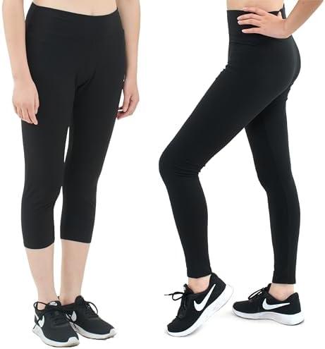 SATINA High Waisted Leggings for Women - Comfortable and Stretchy in Versatile Sizes and Colors - Workout Yoga Leggings Set One Size
