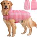 Kuoser Reversible Dog Jacket, Warm Winter Coat - British Style, Windproof, Pink - Small to Large Dogs (Large (Chest Girth: 20.9-24.4''))