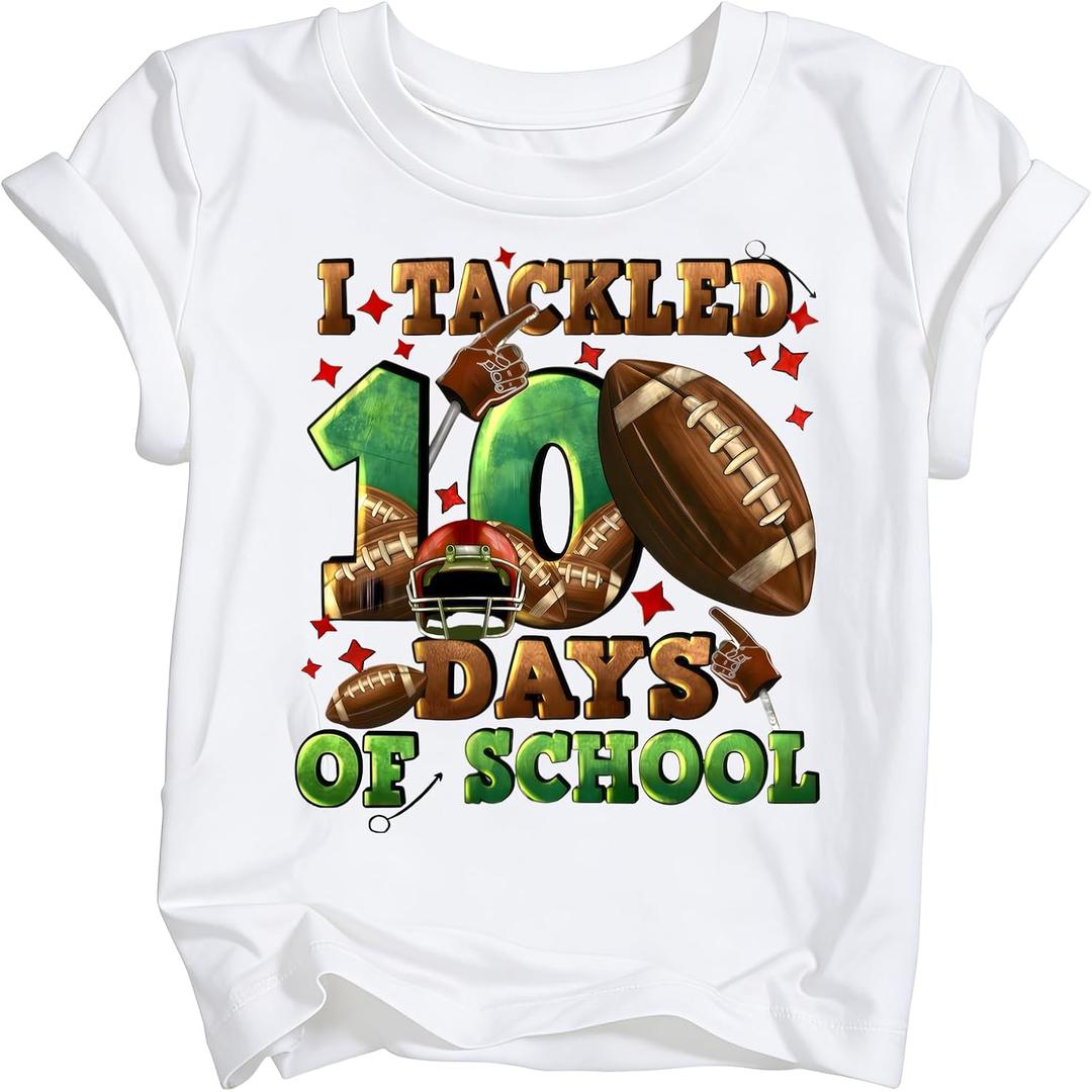 100 Days of School Shirt Boys Kids Cute 100th Day of School T-Shirts Toddler Back to School Tee 2026 (3-10 Years)