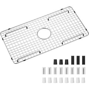 Sink Bottom Grid 29-1/2" X 15-9/16", Centered Drain with Corner Radius 3/8", Sink Protector for Single Bowl Kitchen Sinks