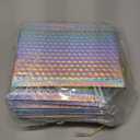 Bubble Mailers, 50 Pack Holographic Bubble Mailers with 3 Sizes, Waterproof Self Seal Adhesive Foil Glitter Glamour Shipping Bags for Mailing, Packing, Small Business, Jewelry Makeup Supplies
