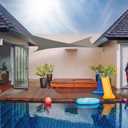 Coolaroo Dualshade Iridescent Outdoor Sun Shade Sail with 95% UV Protection and Mounting Kit for Patio, Garden, Pool and Backyard, 144 x 96 Inch, Rectangular, Cobblestone