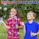 32 Pack 4th of July Bubbles Toys Gifts for Kids,Red White Blue Mini Bubble Wands for Toddlers,Goodie Bags Stuffers Party Favors,Classroom Games Activities Prizes Treats for Memorial Independence Day