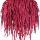 Suncalla 12 Pcs Amaranthus Artificial Flower Faux Amaranthus Hanging Plants for Wedding Arch DIY Bouquet Garland Preserved Wisteria Floral Arrangement Photo Props Party Supplies (Red,24 Inch)