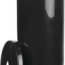 mDesign Plastic Floor Stand Toilet Paper Organizer with Cover, 3-Roll Space-Saving Tissue Storage for Bathroom - Fits Under Sink, Vanity, Shelf, in Cabinet, Corner - Aura Collection - Black (1 Pack)