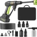 Cordless Pressure Washer Battery Powered; 990PSI Cordless Power Washer with 6-in-1 Nozzle, 23FT High-Elastic Hose, 21V Battery&Charger; Home Portable Handheld Pressure Washer Cleaner (Evergreen)
