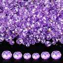 WILLBOND 600 Pcs Crystal Glass Beads for Jewelry Making Bulk Suncatcher Faceted Rondelle Loose Gemstone for Valentine's Day, Irish Holiday, Easter Bracelet DIY Crafts 8mm, 6mm, 4mm(Purple)