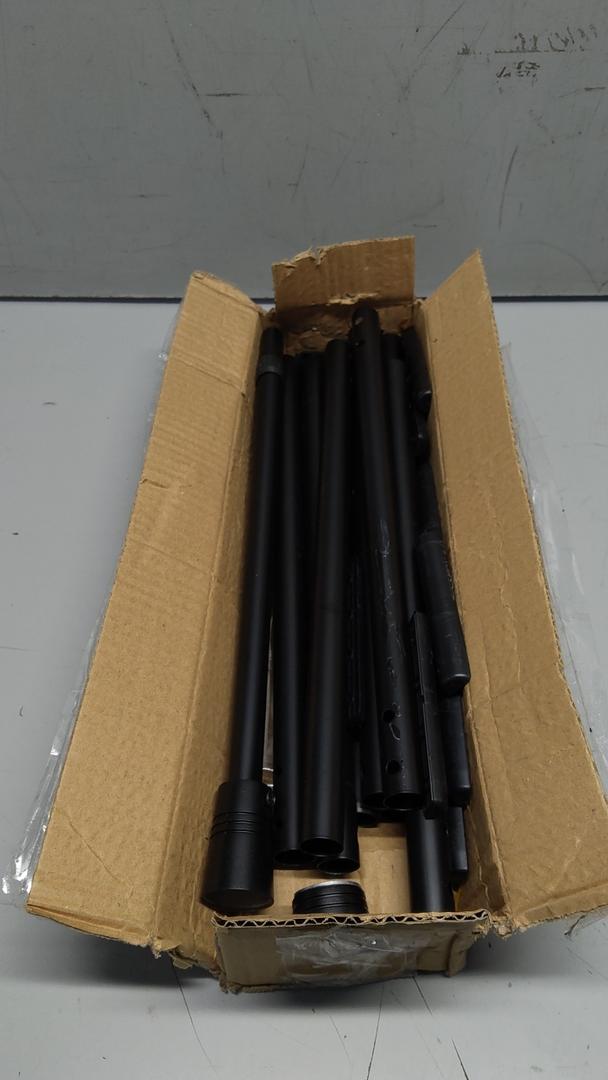 H.VERSAILTEX Window Curtain Rods for Windows 86 to 120 Inches Splicing Adjustable 3/4 Inch Diameter Single Window Curtain Rod Set with Cylindrical Finials, Black