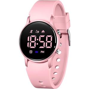 BEN NEVIS Kids Watch for Boys Girls Waterproof Digital Watch for Kids with Pedometer, Vibration Alarm Clock, Stopwatch, Calendar, No App for Ages 5-18, Pink