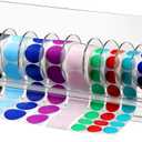 Qilery Adjustable Label Dispenser Acrylic Roll Sticker Dispenser Sticker Holder Organizer Label Stand for Holding Office and Home(12 Disks)