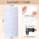 12 Rolls Macrame Cord, 3 mm x 1308 Yards Natural Cotton Twine, Colored Macrame String, Colorful Cotton Rope for DIY Crafts Knitting, Artworks, Wall Hanging, Plant Hangers (Bright Color)