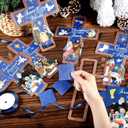 48 Pcs Winter Nativity Cross Suncatchers Craft Kits Religious Christian Winter Crafts Jesus Nativity Stained Glass Tissue Paper Craft Kit for Window Art Activities Decoration