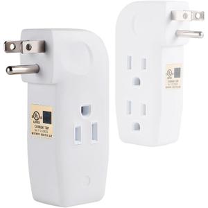 3 Outlet Wall Adapter, UL Listed 1875W/15Amps 3-Prong Grounded Vertical Outlet to The Side, Wall Plug Side Access Adapter, 3 Way Power Splitter Outlet Extender Tap, White (1 Pack)