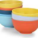 Homestockplus 24 OZ Wheat Straw Cereal Bowls Set of 8, Unbreakable & Reusable Bowls, BPA Free Eco Friendly, Microwave & Dishwasher Safe, Multi Color Bowls for Ramen, Soup, Salad