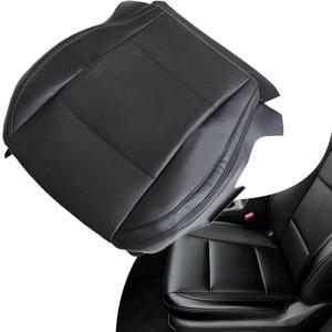 NLQR Perforated Front Driver Bottom Replacement Seat Cover Compatible with Subaru Outback 2015 2016 2017 2018 2019Microfiber Leather, Slate Black with Black Stitching