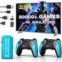 UWDFH Retro Gaming Console, 2026 Gaming Stick Pro, 50000 Games -128GB, 4k HDMI Output, and 2.4GHz Wireless Controller, 48 Classic Emulators, Plug and Play Video Games for TV (Blue)