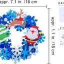 Winlyn 12 Sets Winter Crafts DIY Christmas Snowflake Wreath Ornaments Decorations Art Sets Snowman Santa Foam Stickers for Kids Classroom Activities