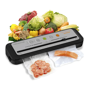 MEGAWISE 2025 Powerful Vacuum Sealer Machine | Compact Design | One-Touch Automatic | Seal in 10-20 Seconds | Dry, Moist, Wet, and Cold Modes | With 10 Vacuum Bags & Built-in Cutter (Grey)