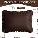 KKJIAF Ruffle Pillow Cases King Size Set of 2, Ruffled Pillow Covers with Envelope Closure, Wrinkle Resistant Ruffled Pillow Shams 20" x 36", Brown