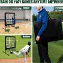 Pitching Net, 9 Hole Pitching Net with Strike Zone, Adjustable Softball/Baseball Hitting Net with Pitching Target, Portable Indoor Outdoor Training Equipment for Batting