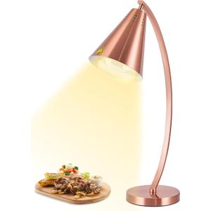 Food Heat Lamp with 250w Bulb for Food Service Restaurant Heating Lamp Warmer for Catering Home Kitchen Buffet (Copper)