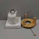 Rice Dispenser, Rice Storage ContainerFlour and Cereal Container with Airtight Lid and Wooden Stand, Glass Food Storge Container for Kitchen Organization and Pantry Store (5L)