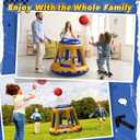 EagleStone Pool Basketball Hoop for Kids 4-8, 8-12 & Adults, 47" Inflatable Floating Basketball Hoop Pool with 3 Balls & Pump, Heavy-Duty Pool Toy for Summer Outdoor Water Games, Family & Party Fun