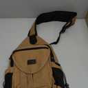 MOSISO Sling Backpack, Canvas Crossbody Hiking Daypack Bag with Anti-theft Pocket, Brown