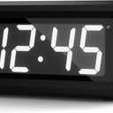 KWANWA Kids Alarm Clock, White LED, Battery, Auto-Night Mode, 12Hr/24Hr, Small, Travel, Bedside, Wall-Mount/Table-top, Easy to Read