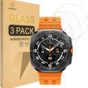 Mr.Shield Screen Protector compatible with Samsung Galaxy Watch Ultra [47mm] LTE [Tempered Glass] [3-Pack] [Japan Glass with 9H Hardness]
