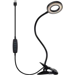 Clip Light Reading Lights 48 LED Clamp-on Desk Lamp with 3 Color Modes and 10 Brightness Dimmable, 360  Flexible Gooseneck Book Clamp Light for Video Conference Lighting Headboard